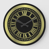 Metallic Roman Numerals Klock Face - Geel Grote Klok (Voorkant)