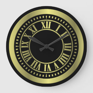 Metallic Roman Numerals Klock Face - Geel Grote Klok