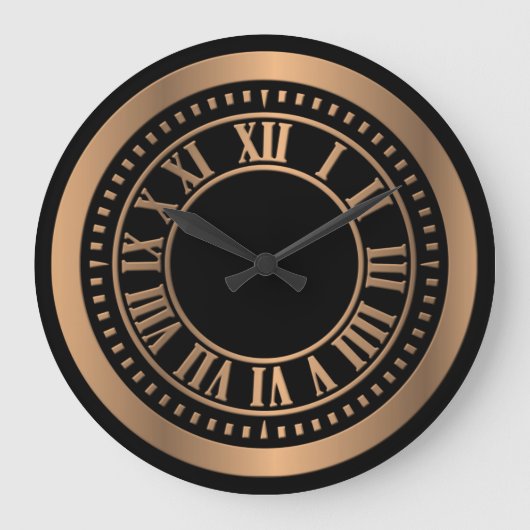 Metallic Roman Numeras Klock Face - Bronze Grote Klok (Voorkant)
