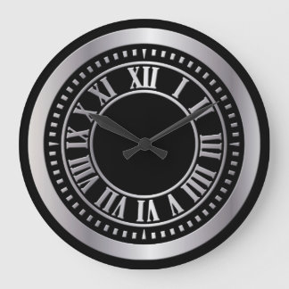 Metallic Roman Numeras - Klok Gezicht - Zilver