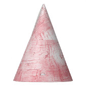 Metallic rood canvas: penseelstreek elegantie. feesthoedjes (Links)