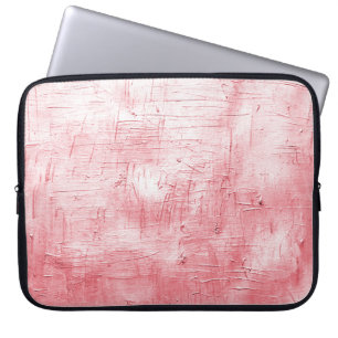 Metallic rood canvas: penseelstreek elegantie. laptop sleeve