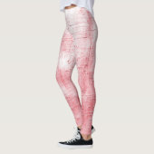 Metallic rood canvas: penseelstreek elegantie. leggings (Links)