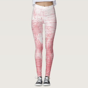 Metallic rood canvas: penseelstreek elegantie. leggings