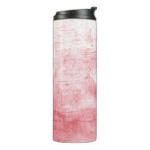 Metallic rood canvas: penseelstreek elegantie. thermosbeker (Gedraaid links)