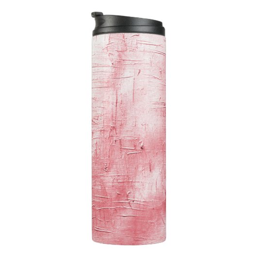 Metallic rood canvas: penseelstreek elegantie. thermosbeker (Geroteerd rechts)