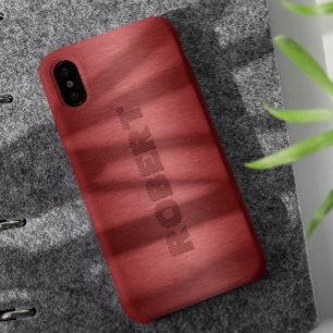 Metallic rood geborsteld aluminium look Case-Mate iPhone case