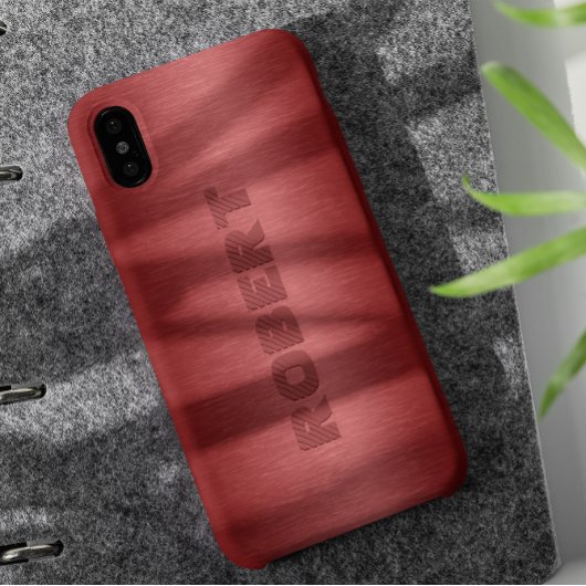 Metallic rood geborsteld aluminium look Case-Mate iPhone case