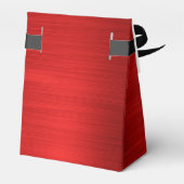 Metallic rood krullend zwart monogram bedankdoosjes (Achterkant)