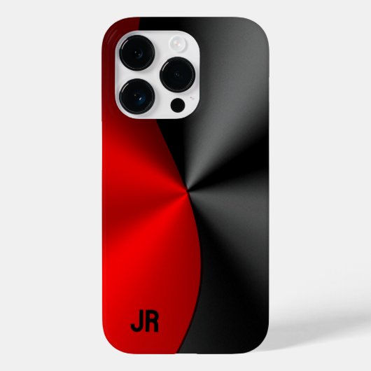 Metallic rood & zwart geometrisch ontwerp Case-Mate iPhone case (Achterkant)