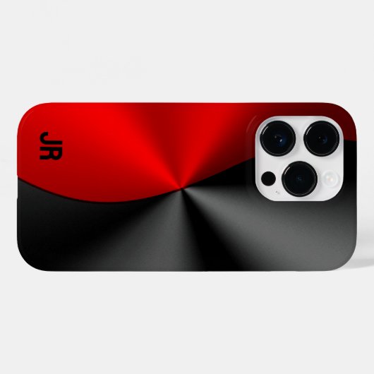 Metallic rood & zwart geometrisch ontwerp Case-Mate iPhone case (Achterkant (horizontaal))