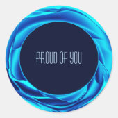 Metallic Roos Blue Round Sticker (Voorkant)