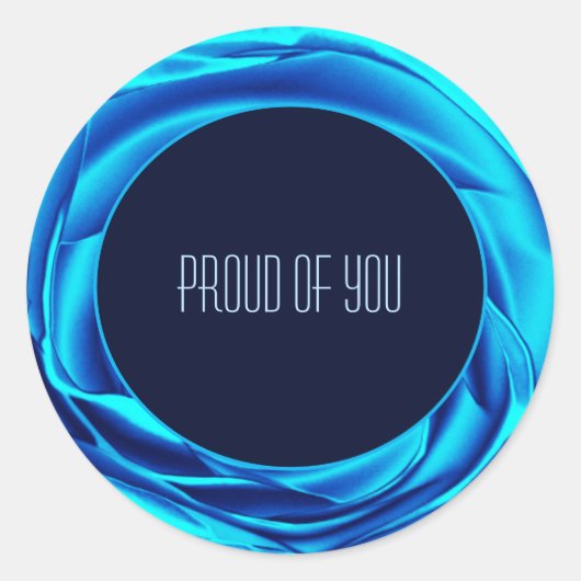 Metallic Roos Blue Round Sticker (Voorkant)