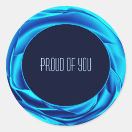 Metallic Roos Blue Round Sticker