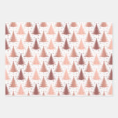 Metallic Roos geel gouden kerstboompatroon Inpakpapier Vel (Voorkant 3)