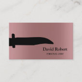 Metallic Roos Gold Chef Knife Modern Visitekaartje (Voorkant)