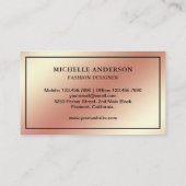 Metallic Roos Gold Folie Hoge Hakken Stiletto's Visitekaartje (Achterkant)