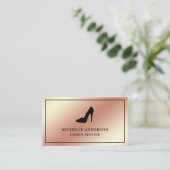 Metallic Roos Gold Folie Hoge Hakken Stiletto's Visitekaartje (Staand voorkant)