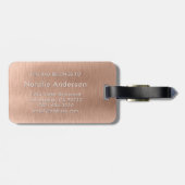 Metallic Roos Gold Glitter - op maat gemaakt Bagagelabel (Achterkant horizontaal)