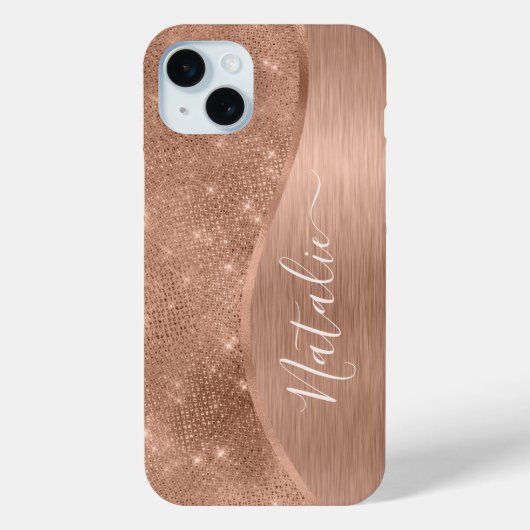 Metallic Roos Gold Glitter - op maat gemaakt Case-Mate iPhone Case (Achterkant)