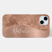 Metallic Roos Gold Glitter - op maat gemaakt Case-Mate iPhone Case (Achterkant (horizontaal))