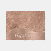 Metallic Roos Gold Glitter - op maat gemaakt Fleece Deken (Voorkant (Horizontaal))
