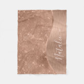 Metallic Roos Gold Glitter - op maat gemaakt Fleece Deken (Voorkant)