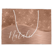 Metallic Roos Gold Glitter - op maat gemaakt Groot Cadeauzakje (Achterkant)