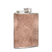 Metallic Roos Gold Glitter - op maat gemaakt Heupfles (Rechts)