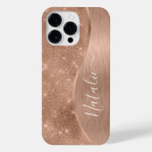 Metallic Roos Gold Glitter - op maat gemaakt iPhone Hoesje (Achterkant)