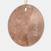Metallic Roos Gold Glitter - op maat gemaakt Keramisch Ornament (Links)