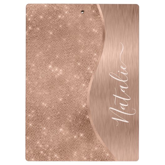 Metallic Roos Gold Glitter - op maat gemaakt Klembord (Achterkant)