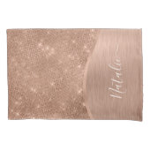 Metallic Roos Gold Glitter - op maat gemaakt Kussensloop (Voorkant)