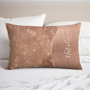 Metallic Roos Gold Glitter - op maat gemaakt Kussensloop