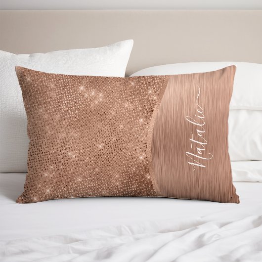 Metallic Roos Gold Glitter - op maat gemaakt Kussensloop