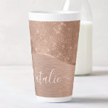 Metallic Roos Gold Glitter - op maat gemaakt Latte Mok<br><div class="desc">Pas dit roos goudbruin metaal en glamoureus faux glitter-patterned latte-mok eenvoudig aan met uw eigen eigen naam.</div>