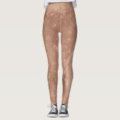 Metallic Roos Gold Glitter - op maat gemaakt Leggings (Voorkant)