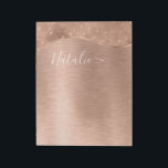 Metallic Roos Gold Glitter - op maat gemaakt Notitieblok<br><div class="desc">Pas dit roos goudbruin metaal en glamoureus faux glitter pattered notepad eenvoudig aan met uw eigen naam.</div>