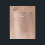 Metallic Roos Gold Glitter - op maat gemaakt Notitieblok<br><div class="desc">Pas dit roos goudbruin metaal en glamoureus faux glitter pattered notepad eenvoudig aan met uw eigen naam.</div>