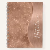 Metallic Roos Gold Glitter - op maat gemaakt Notitieboek (Voorkant)