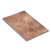 Metallic Roos Gold Glitter - op maat gemaakt Notitieboek (Rechterzijde)