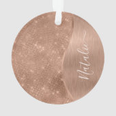 Metallic Roos Gold Glitter - op maat gemaakt Ornament (achterkant)