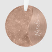 Metallic Roos Gold Glitter - op maat gemaakt Ornament (voorkant)