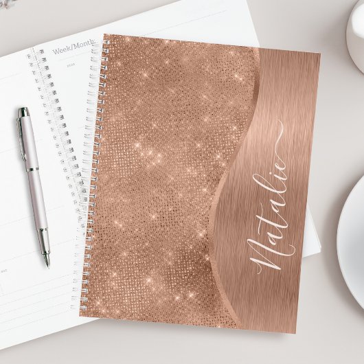 Metallic Roos Gold Glitter - op maat gemaakt Planner