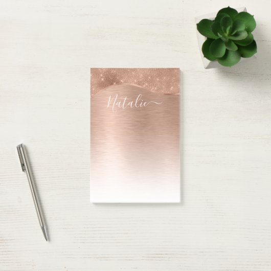 Metallic Roos Gold Glitter - op maat gemaakt Post-it® Notes (Kantoor)