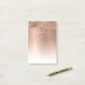Metallic Roos Gold Glitter - op maat gemaakt Post-it® Notes (Op bureau)