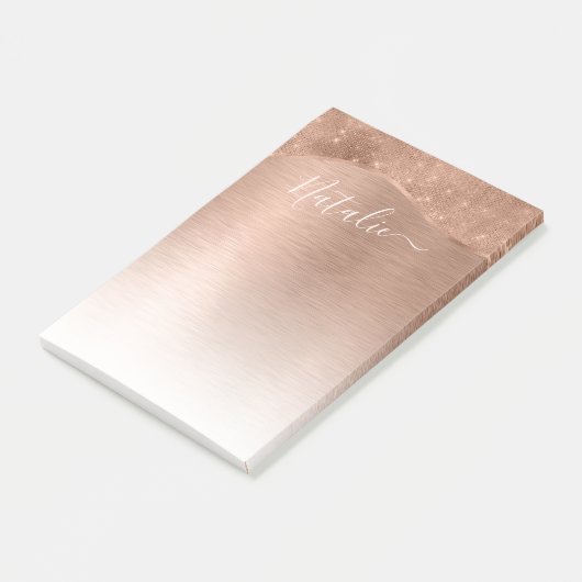 Metallic Roos Gold Glitter - op maat gemaakt Post-it® Notes (Schuin)