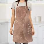 Metallic Roos Gold Glitter - op maat gemaakt Schort<br><div class="desc">Pas dit roos goudbruin metaal en glamoureus faux glitter-gepatterde apron eenvoudig aan met uw eigen eigen naam.</div>