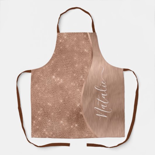 Metallic Roos Gold Glitter - op maat gemaakt Schort (Voorkant)