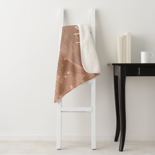 Metallic Roos Gold Glitter - op maat gemaakt Sherpa Deken (In situ)